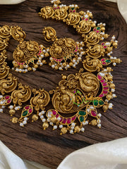 Precious Jadau Kundan Short Neckpiece-Gold Beads -J1618