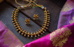 Simple pearl antique choker-G714