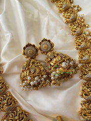 Traditional Lakshmi Haaram with jhumkas-G8750
