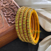 Single Line Light green Kundan Bangle-Opaque-G3675