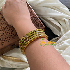 Single Line Light green Kundan Bangle-Opaque-G3675