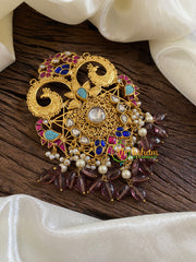 Precious Jadau Kundan Pendant -Beads -J1708