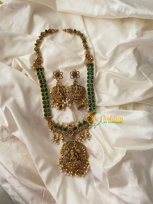 Traditional Green Lakshmi Haaram-G8756
