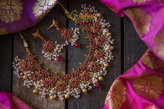 Precious Kemp Guttapusalu Neckpiece - Red-G693