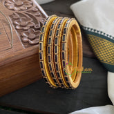 Single Line Kundan Bangle-Opaque- Black-G3608