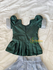 Forest Green with Silver Grey Indian Traditional Girls Lehenga-VS1810