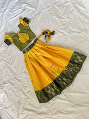 Yellow with Green Indian Traditional Girls Lehenga-VS1811