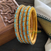 Single Line Kundan Bangle-Lines-Light Blue-Opaque-G3679