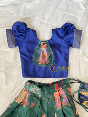 Blue Green Pichwai Indian Traditional Girls Lehenga-VS1817