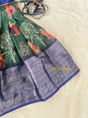Blue Green Pichwai Indian Traditional Girls Lehenga-VS1817