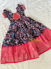 Blue Red Indian Traditional Dress for Girls- Girls Gown -VS1818