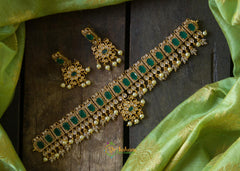 High neck choker in AD - Green-G696