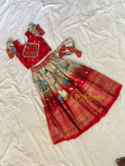 Red Pichwai Indian Traditional Girls Lehenga-VS1794