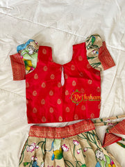 Red Pichwai Indian Traditional Girls Lehenga-VS1794