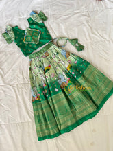 Green Pichwai Indian Traditional Girls Lehenga-VS1795