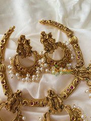 Premium Krishna Radha Short Neckpiece -Temple Neckpiece -G8819