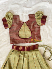 Pista Green and Maroon Pichwai Indian Traditional Girls Lehenga-VS1816