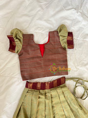 Pista Green and Maroon Pichwai Indian Traditional Girls Lehenga-VS1816