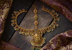 Lakshmi Maang tikka with pearls-G679