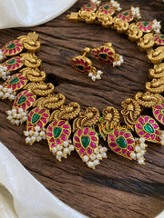 Precious Jadau Kundan Short Neckpiece-Pearl -J1623