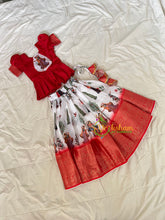 Red White Pichwai Indian Traditional Girls Lehenga-VS1809