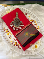 Red with Black Rani Paithani Soft Silk Saree -VS750