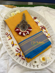 Yellow with Blue Rani Paithani Soft Silk Saree -VS751