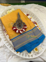 Yellow with Blue Rani Paithani Soft Silk Saree -VS751