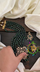 Dark Green Bead Victorian Diamond Neckpiece -VV474