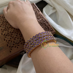Single Line Kundan Bangle-Triangle-Violet-Glossy-G3645