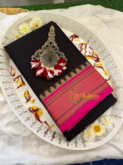 Brown with Pink Rani Paithani Soft Silk Saree -VS760