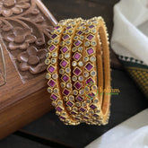 Single Line Kundan Bangle-Dice and Dots-Purple-G3697