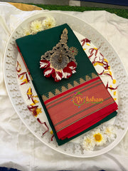 Dark Green with Red Rani Paithani Soft Silk Saree -VS761