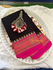 Brown with Pink Rani Paithani Soft Silk Saree -VS760