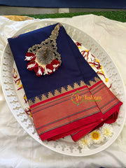 Dark Blue with Red Rani Paithani Soft Silk Saree -VS762