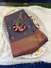 Grey Paithani Semi Soft Silk Saree -VS740