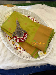 Parrot Green Paithani Semi Soft Silk Saree -VS739