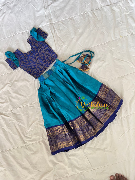 Dark Blue Indian Traditional Girls Lehenga-VS1808