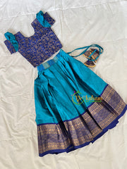 Dark Blue Indian Traditional Girls Lehenga-VS1808