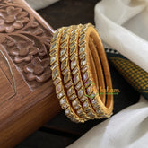 Single Line Kundan Bangle-Dice and Slice- White-G3635