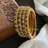 Single Line Kundan Bangle-Dice and Dots-Black-G3632