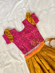 Pink with Mustard Yellow Indian Traditional Girls Lehenga-VS1797