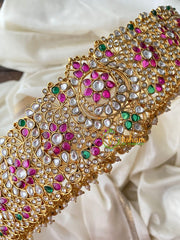 Exquisite Kundan and Kemp Hip Belt-Gold bead Pearl -G4423