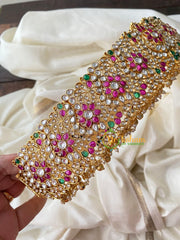 Exquisite Kundan and Kemp Hip Belt-Gold bead Pearl -G4423