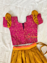 Pink with Mustard Yellow Indian Traditional Girls Lehenga-VS1797