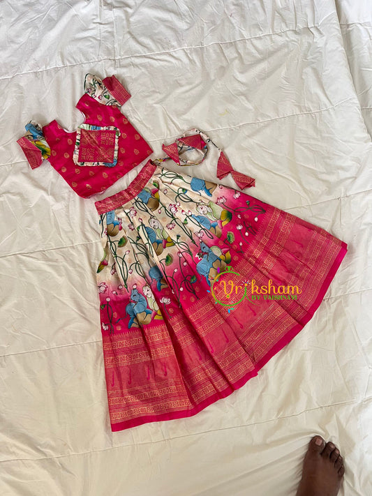 Pink Pichwai Indian Traditional Girls Lehenga-VS1798