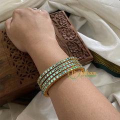 Single Line Kundan Bangle-Glossy-Blue-G3629