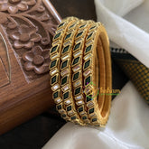 Single Line Kundan Bangle-Dice and Slice-Black-G3628