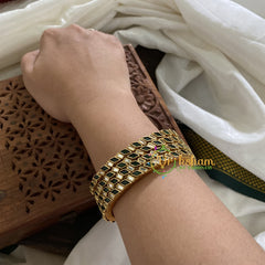 Single Line Kundan Bangle-Dice and Slice-Black-G3628