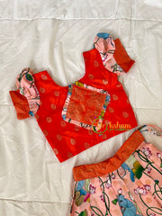 Orange Pichwai Indian Traditional Girls Lehenga-VS1799